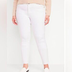 Old Navy White Denim Skinny Jeans Mid Rise 5-Pocket Womens Plus Size 22